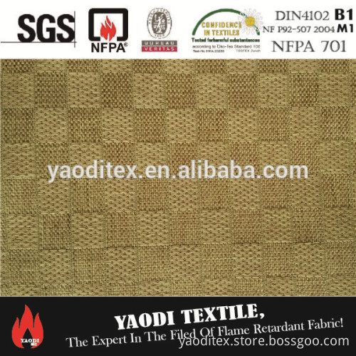 Wholesale 100% polyester gold color flame retardant fire retaradant curtain fabric india